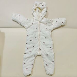 Konges Sløjd Organic Cotton Padded Baby Onesie – Cherry Print